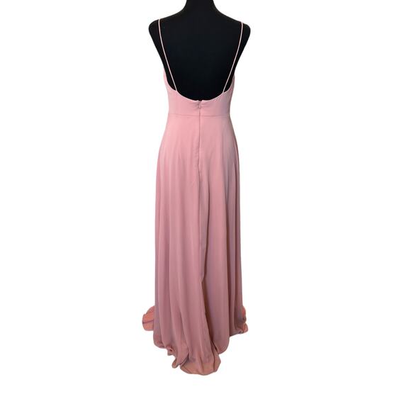New ~ LOVELY ~ Square Neck Chiffon Maxi Dress With Front Slit Size 6 HOMECOMING - Picture 5 of 8
